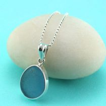 Rare Blue Sea Glass Pendant