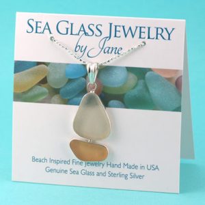 Pink and White Sea Glass Sailboat Pendant