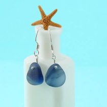 Blue & White Multi Sea Glass Earrings