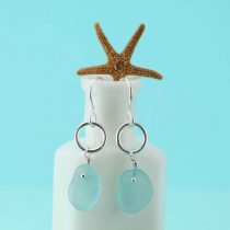 Chic Style Aqua Sea Glass Earrings