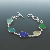 Wondrous Colors Sea Glass Bezel Set Bracelet