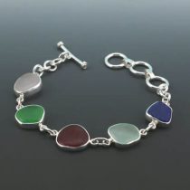 Sassy Five Color Sea Glass Bracelet