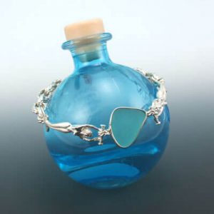 Aqua Sea Glass Mermaid Bracelet