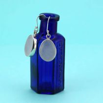 Perfect White Sea Glass Bezel Set Earrings
