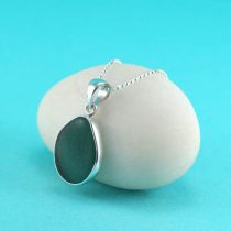 Sweet Teal Sea Glass Bezel Set Pendant