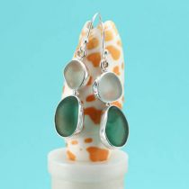 Terrific Teal & Soothing Sea Foam Sea Glass Earrings