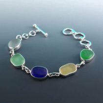 Sunny Days Sea Glass Bezel Set Bracelet