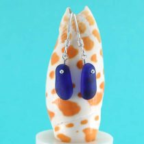 Distinctive Cobalt Blue Sea Glass Earrings