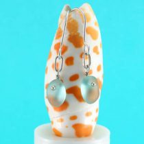 Aqua Ovals Sea Glass Earrings