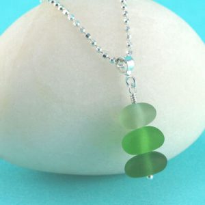 Forest Colors Sea Glass Stack Pendant