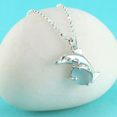 glass dolphin pendant