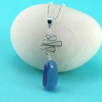 Blue Shades Sea Glass Multi Pendant
