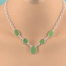 Lime Green Sea Glass Necklace