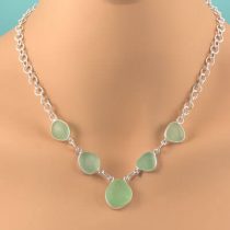 Spring Green Sea Glass Necklace