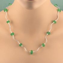 Bright Green Sea Glass Designer Necklace