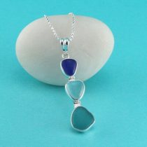 Three Marvelous Colors Sea Glass Pendant