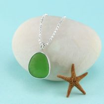 Small Lime Green Sea Glass Pendant