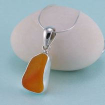 Orange Sea Glass Pendant
