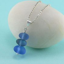 Cornflower Blue Sea Glass Stack