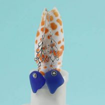Funky Cobalt Blue Sea Glass Earrings