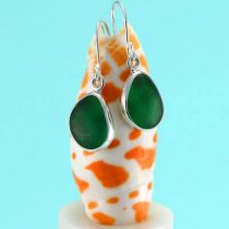 Teal Sea Glass Earrings
