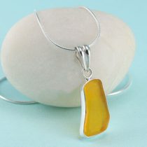 Yellow Sea Glass Pendant