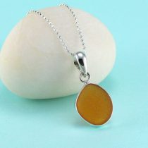 Amazing Amberina Sea Glass Pendant