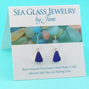 Cobalt Blue Sea Glass Triangles