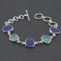 Blue and Aqua Sea Glass Bracelet