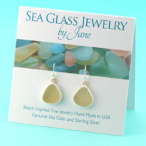 Sunny Golden Yellow Sea Glass Earrings