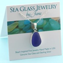 N1404 Perfect Cobalt Blue Sea Glass Pendant