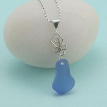 Captivating Cornflower Blue Sea Glass Pendant
