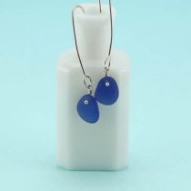 Lovely Long Blue Sea Glass Earrings