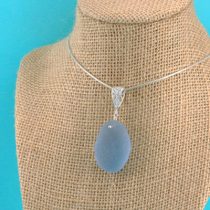 Cerulean Blue Sea Glass Pendant