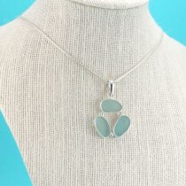 Amazing Aqua Triple Sea Glass Pendant