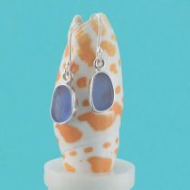 Petite Cornflower Blue Sea Glass Earrings