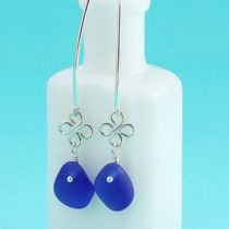Dramatic Cobalt Blue Sea Glass Earrings
