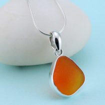 Ultra Rare Orange Sea Glass Pendant