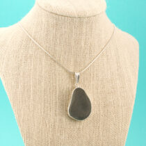 Frosty Gray Sea Glass Pendant
