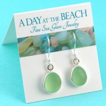 Groovy UV Green Sea Glass Earrings