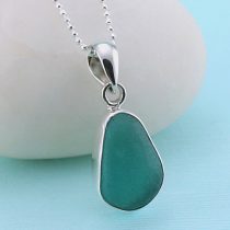 Pretty Teal Sea Glass Pendant