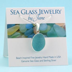 Beautiful Aqua Sea Glass Pendant