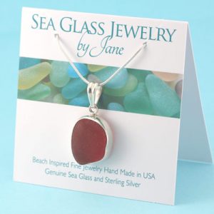Cherry-Red-Sea-Glass-Pendant-Bezel-Set