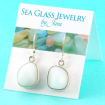 Milk Glass Sea Glass Earrings