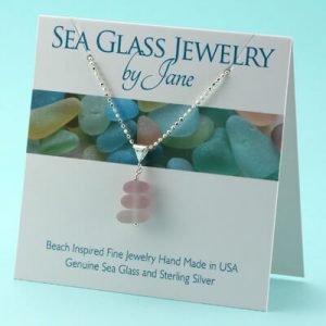 Lavender Sea Glass Stack Pendan