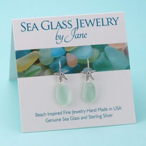 Sea Foam Sea Glass Starfish Earrings