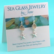 Pretty Pink Sea Glass Sea Star Earrings