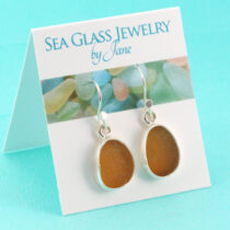 Awesome Amber Sea Glass Earrings