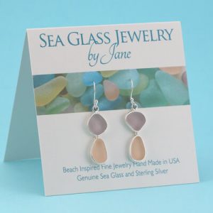 Lavender & Pink Sea Glass Earrings