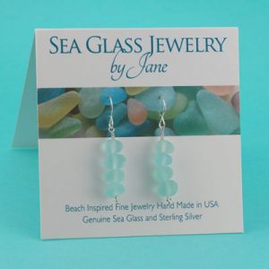 Aqua Sea Glass Stack Earrings